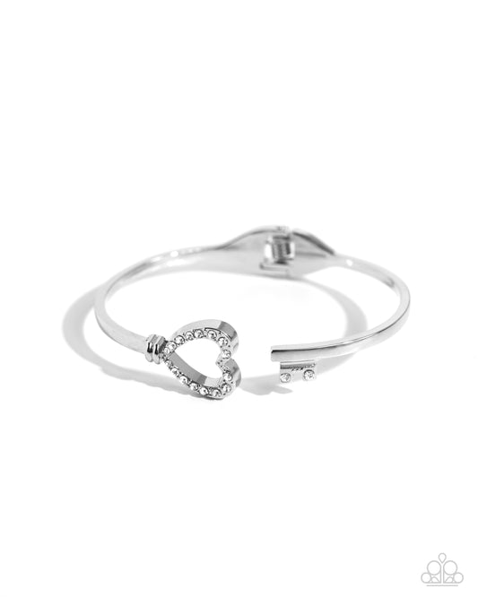 The Key to Romance - White Bracelet