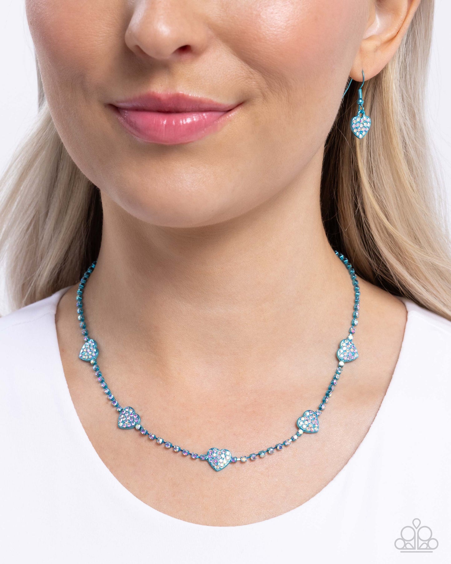 Homecoming Hearts - Blue Necklace