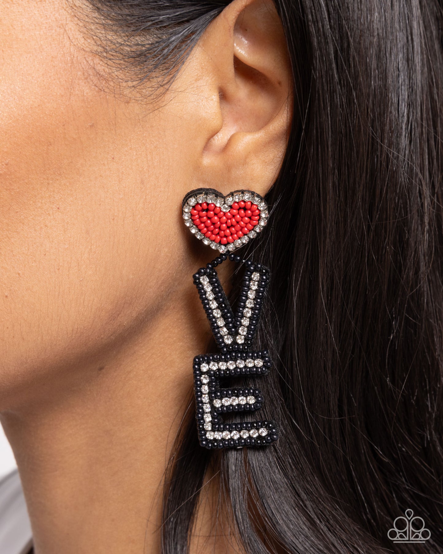 Visible Valentines - Black Earring