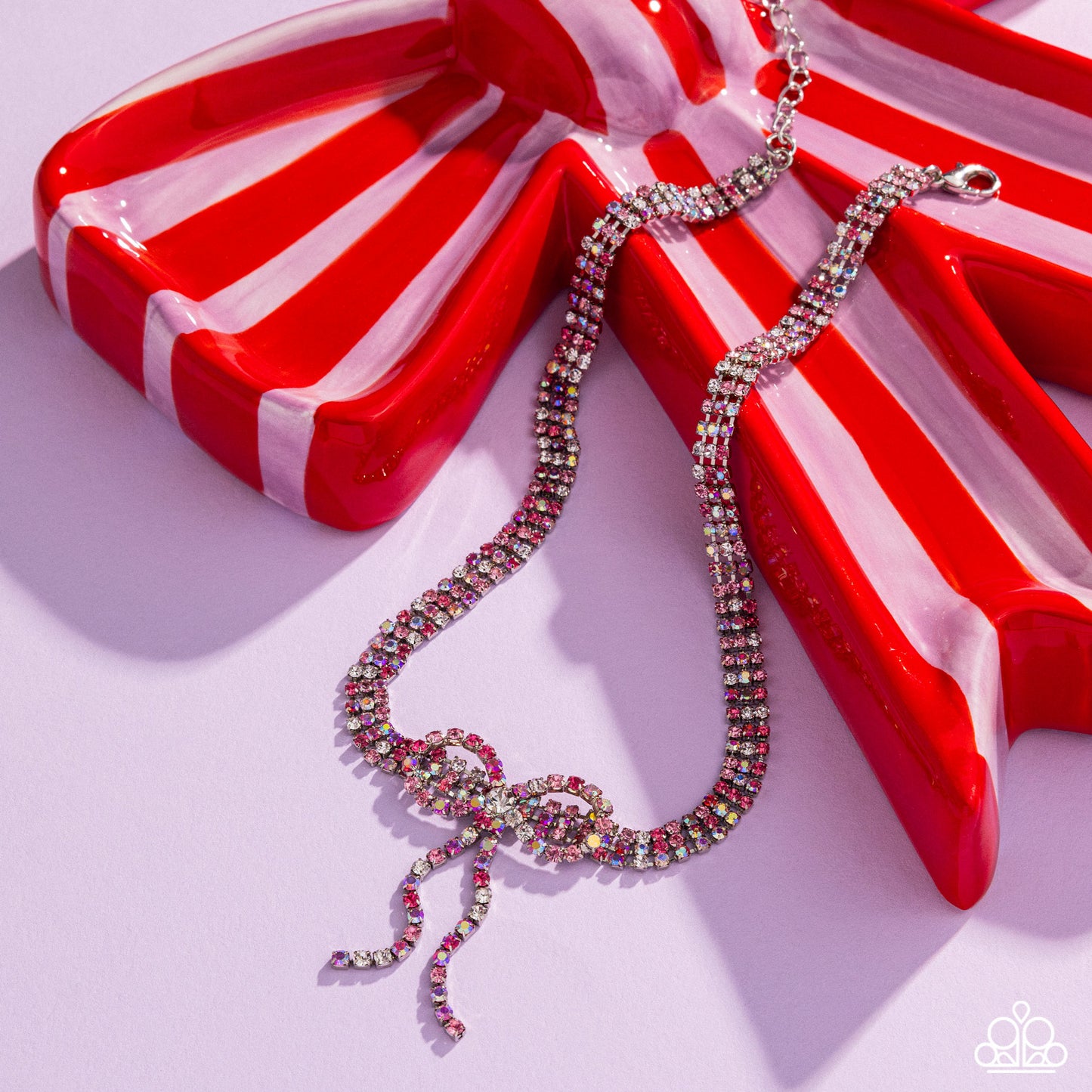 Buckingham Bow - Pink Necklace