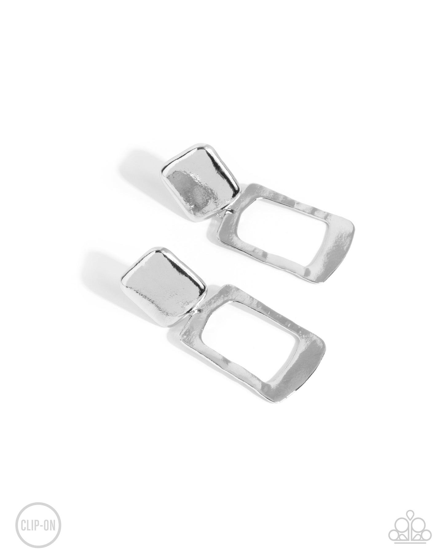 STARE and Square - Silver Clip-On Earring
