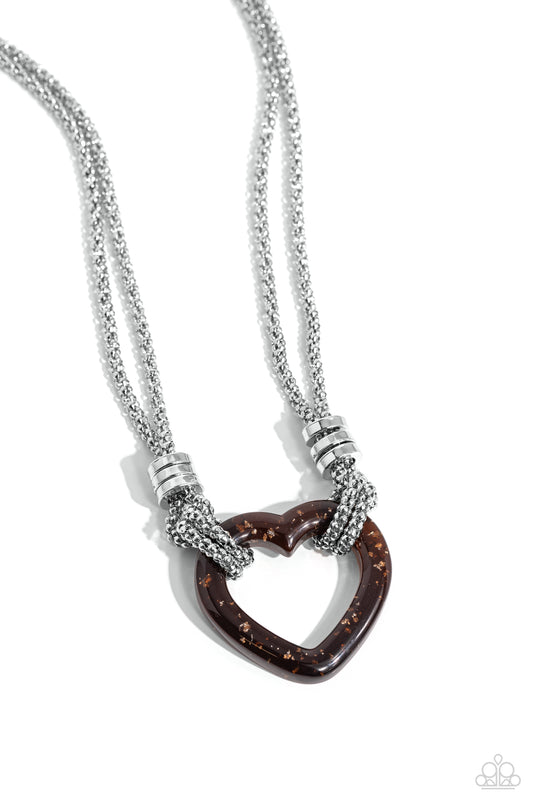 Lead with Your Heart - Brown Necklace