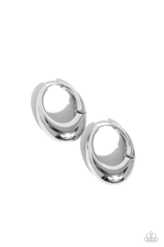 Oval Official - Silver Earring