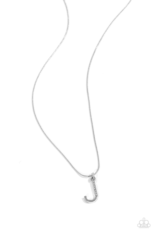 Letter of the Law - White - J Necklace