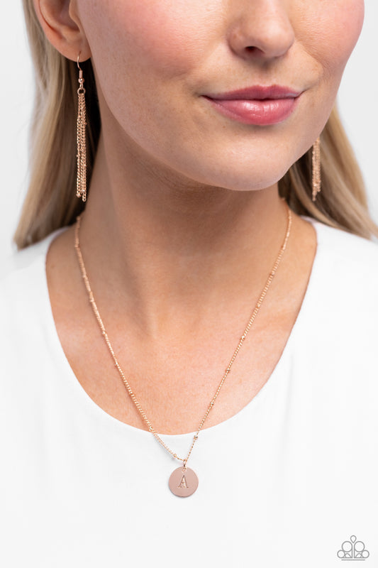 Initial Elegance - Rose Gold - A Necklace