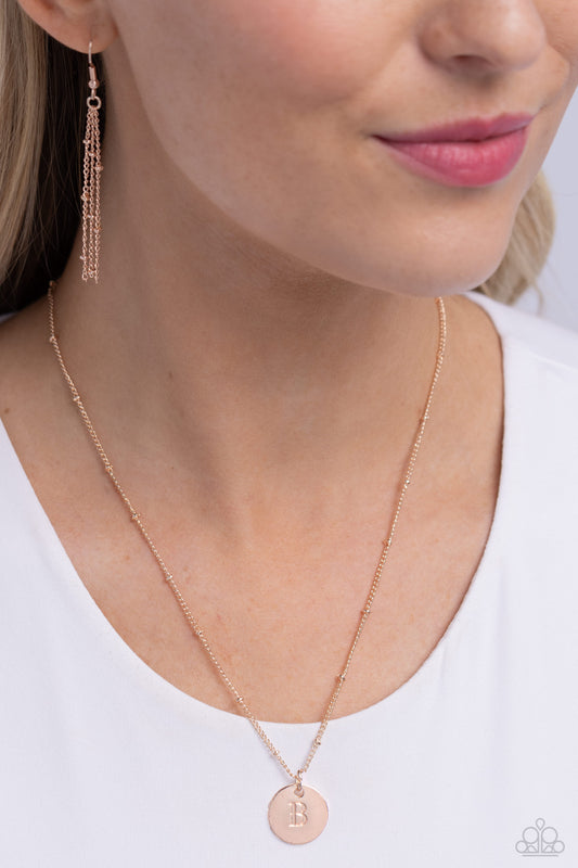 Initial Elegance - Rose Gold - B Necklace