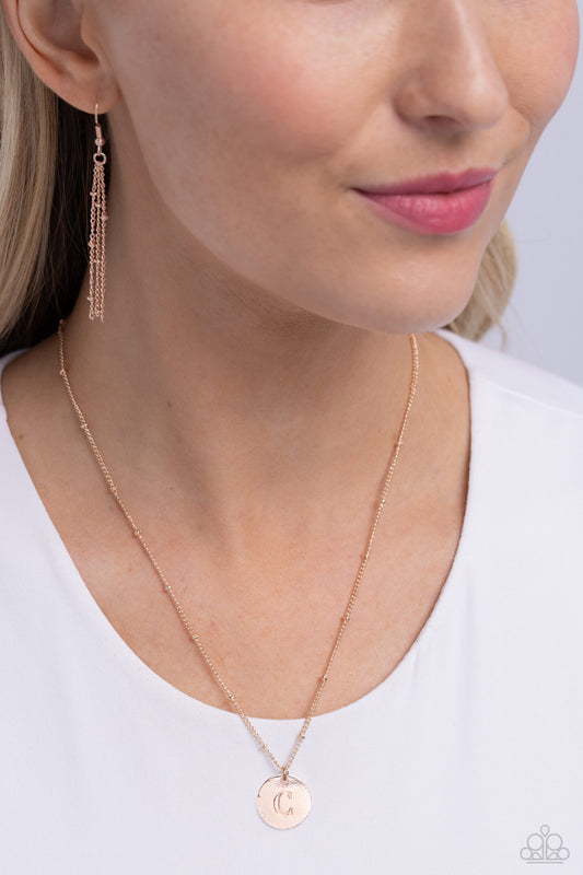 Initial Elegance - Rose Gold - C Necklace