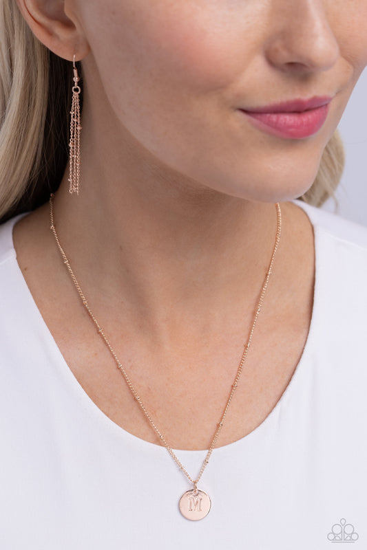 Initial Elegance - Rose Gold - M Necklace
