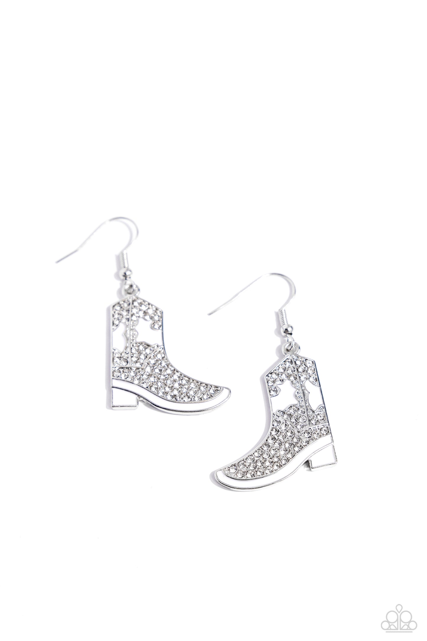 Boot Scootin Bling - White Earring