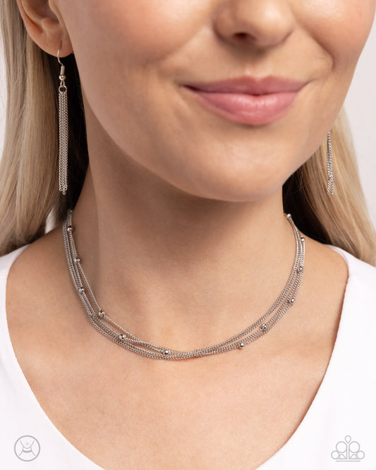 Satellite Strands - Silver Necklace