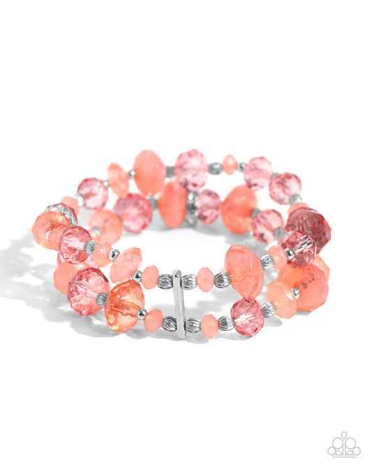 Faceted Fairy Tale - Orange Bracelet