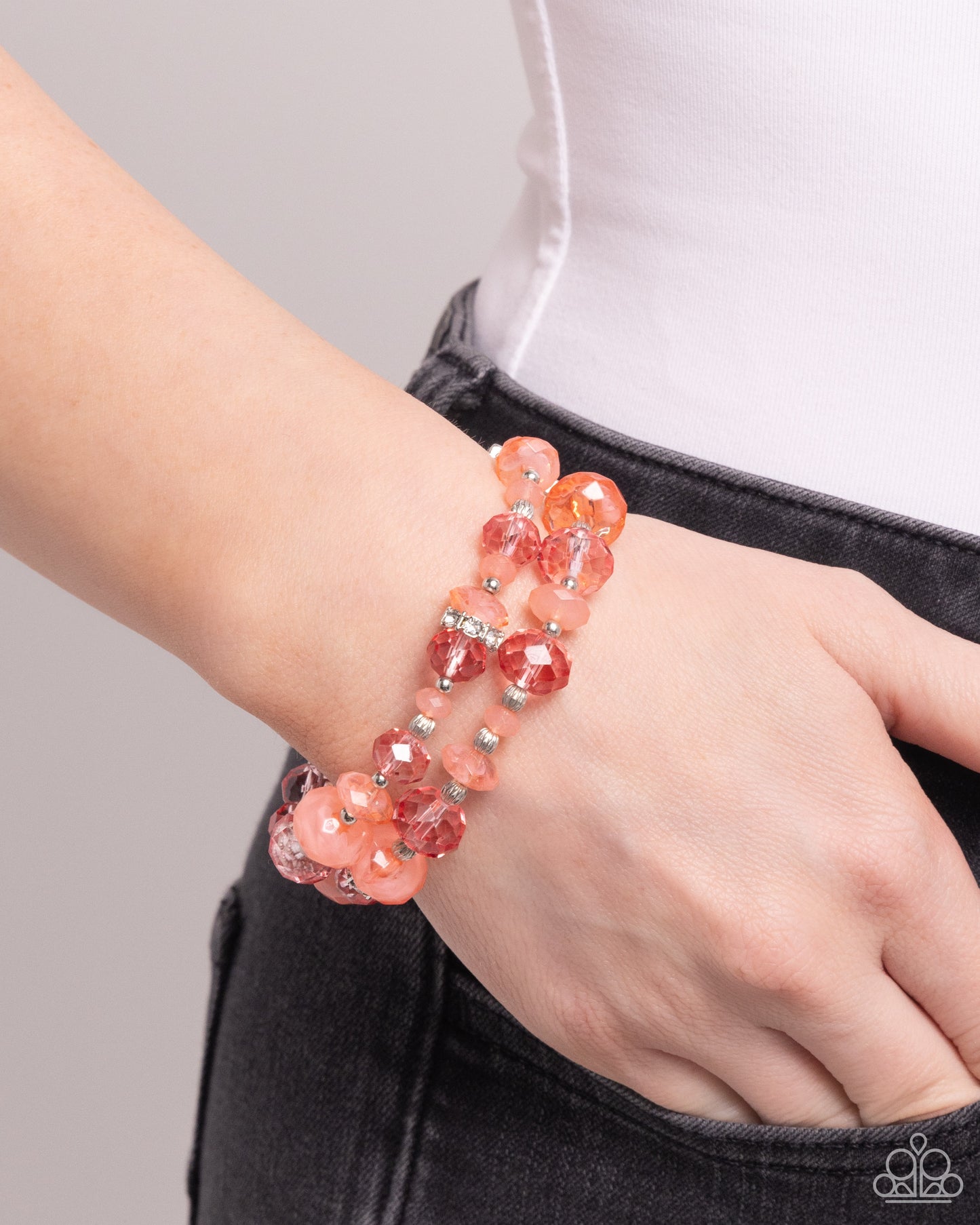 Faceted Fairy Tale - Orange Bracelet