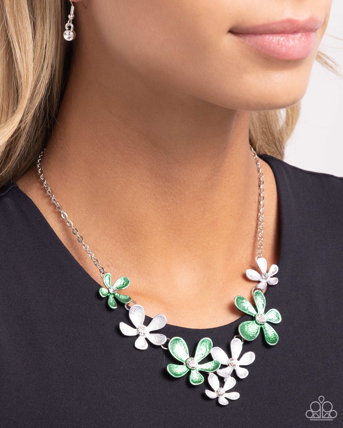 Reflective Rundown - Green Necklace