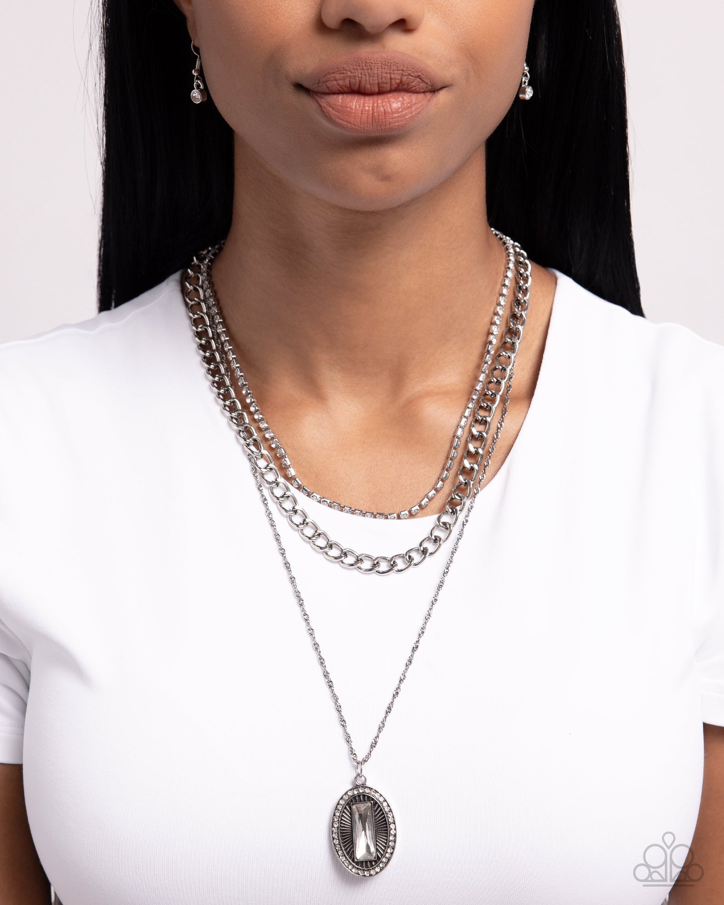 Edgy Empire - White Necklace