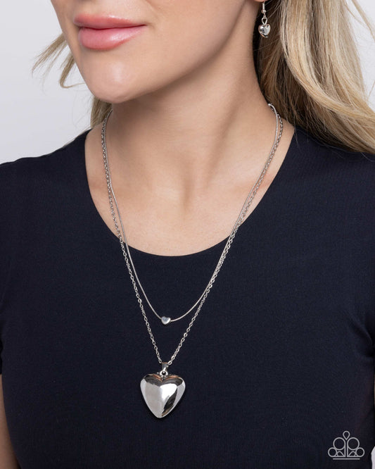 Halting Hearts - Silver Necklace