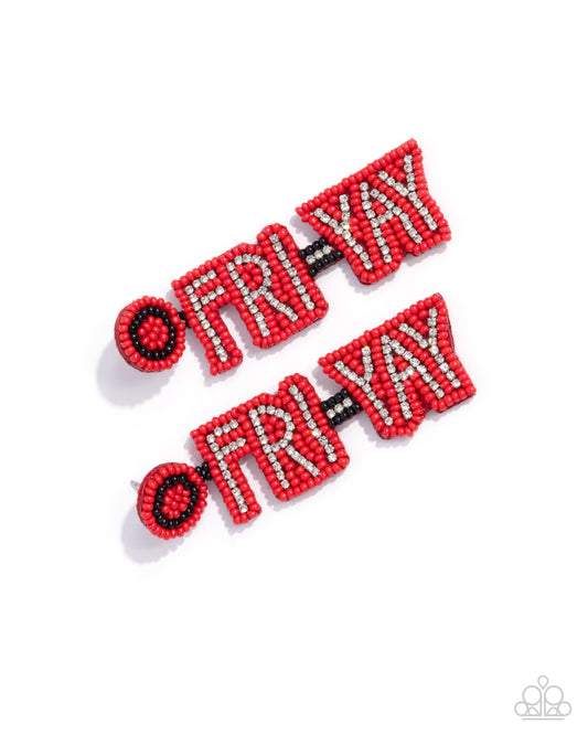 Its Friday! - Red Earring