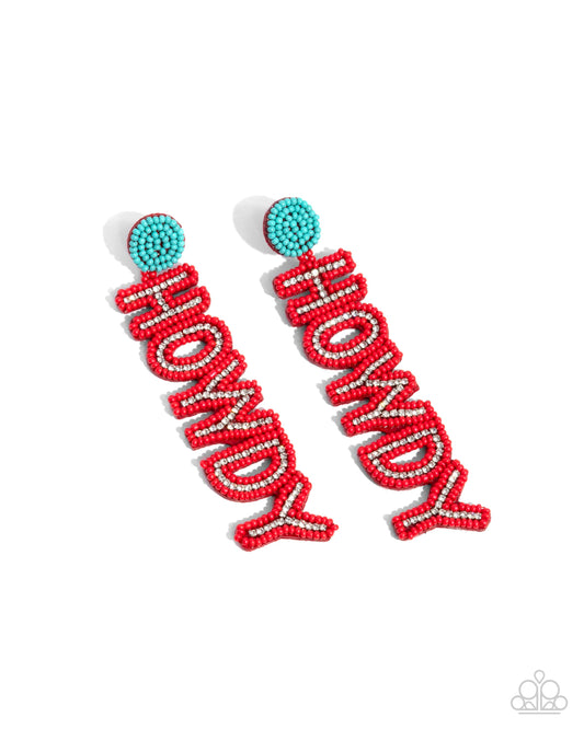 Howdy Headline - Red Earring