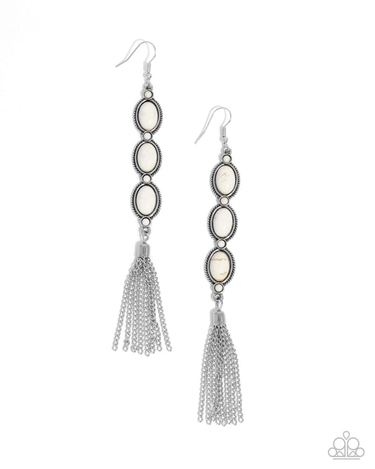 Fringe Fuel - White Earring