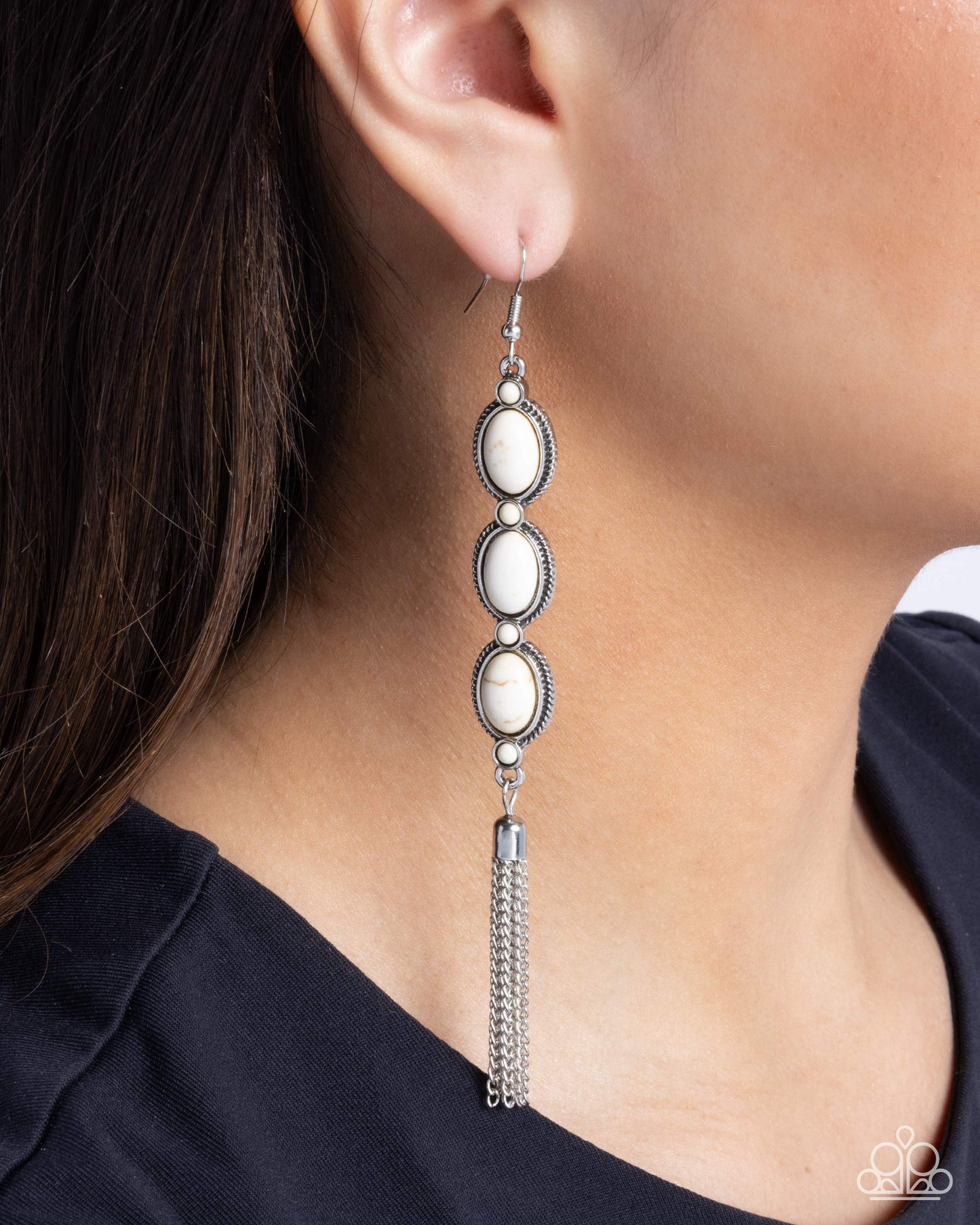 Fringe Fuel - White Earring