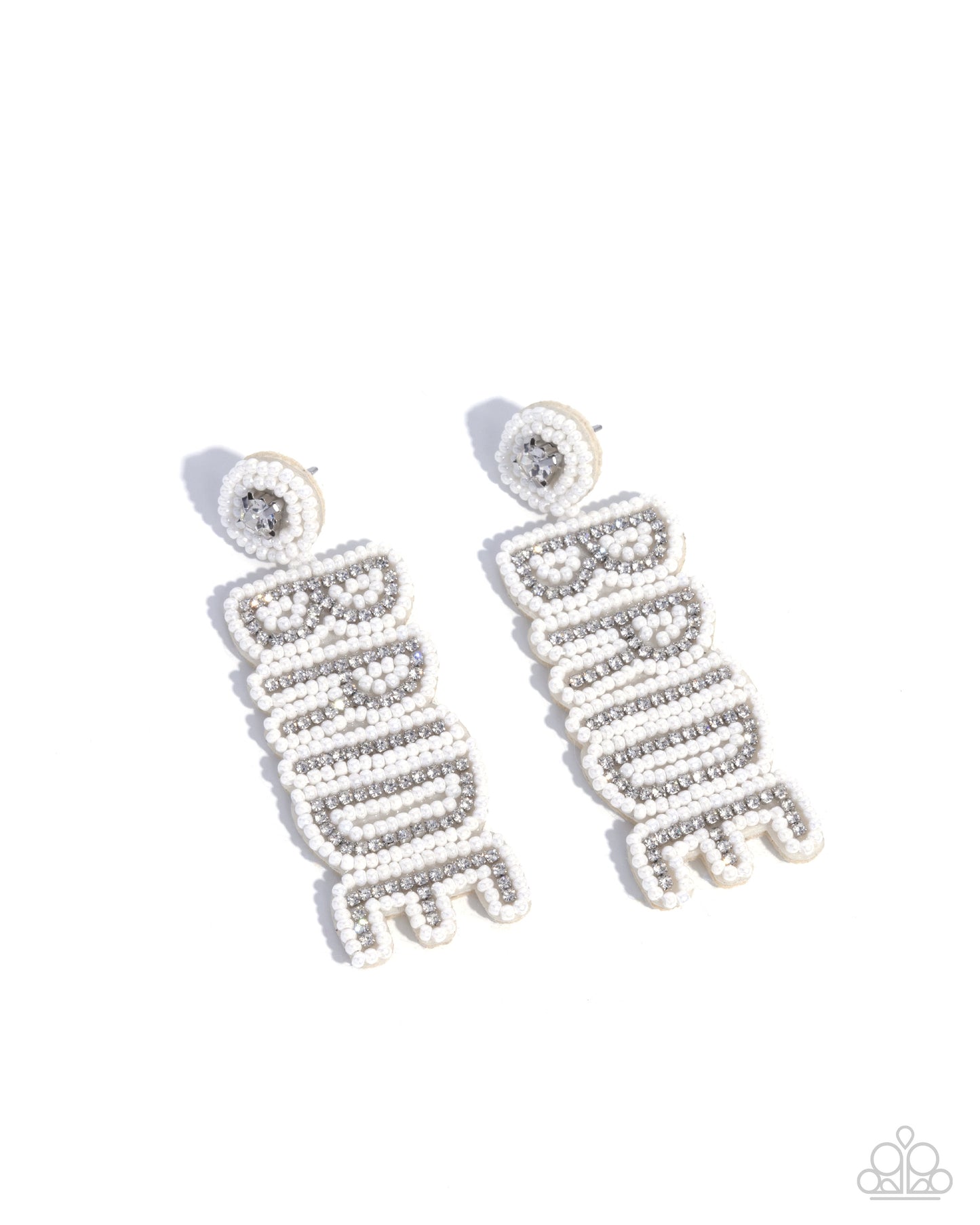 Bridal Beading - White Earring