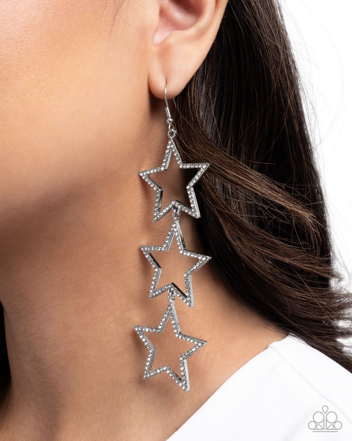 Star-Crossed Success - White Earring