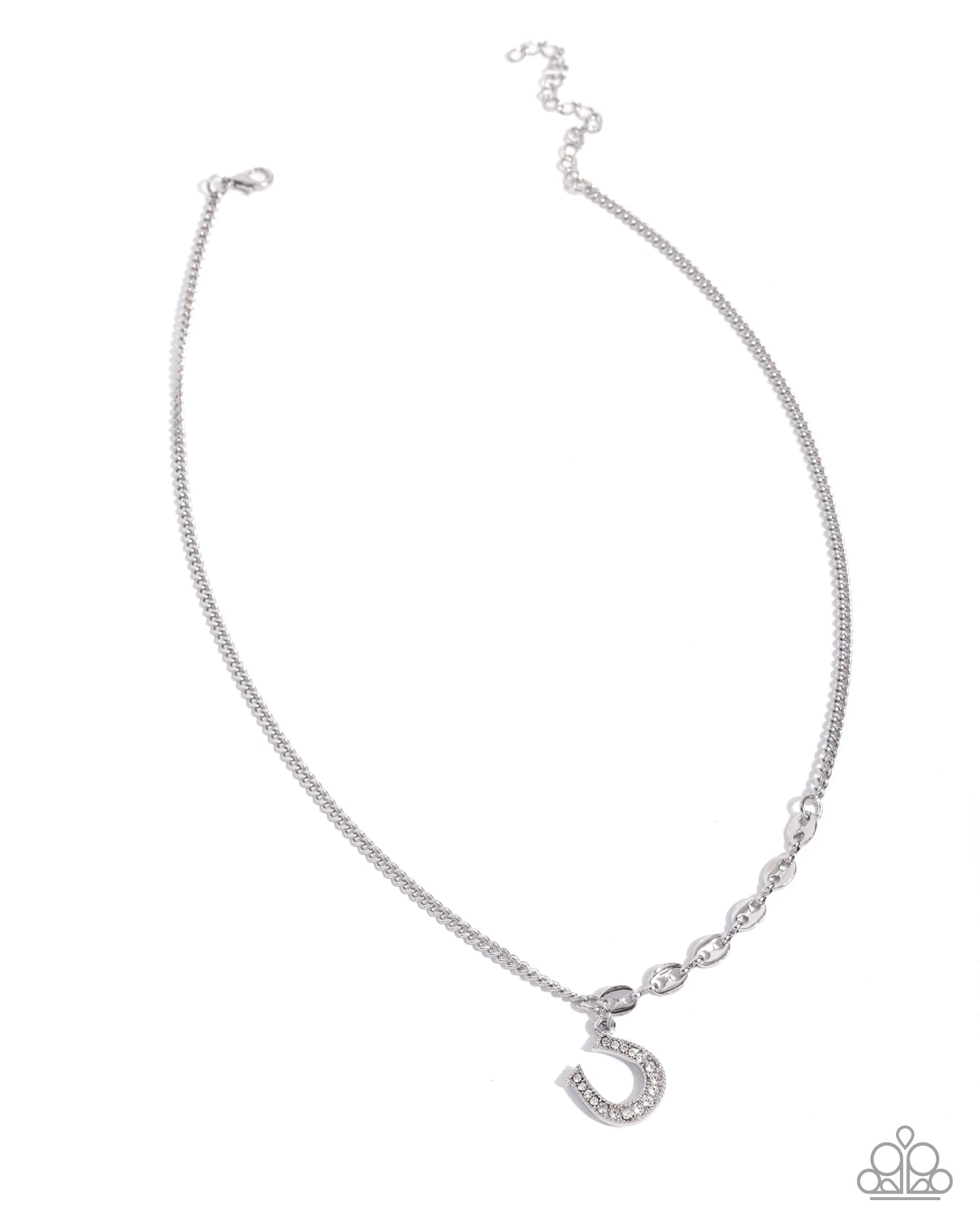 Horseshoe Headline - White Necklace