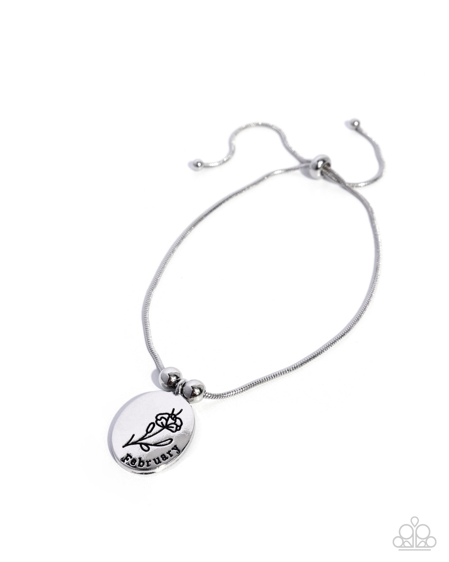 Personalized Bouquet - February - Silver Bracelet