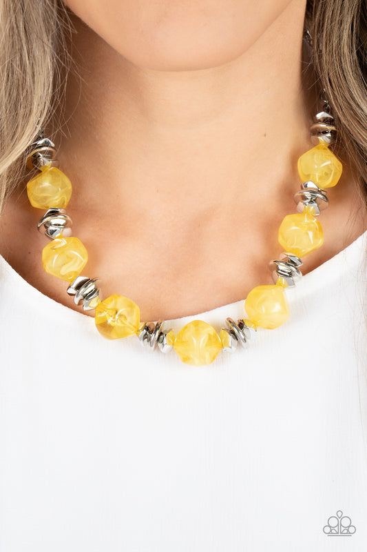 Island Ice - Yellow Necklace
