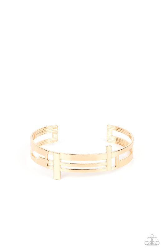 Barred Lines - Gold Bracelet