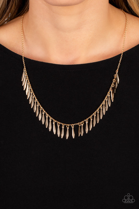 Striking Sheen - Gold Necklace