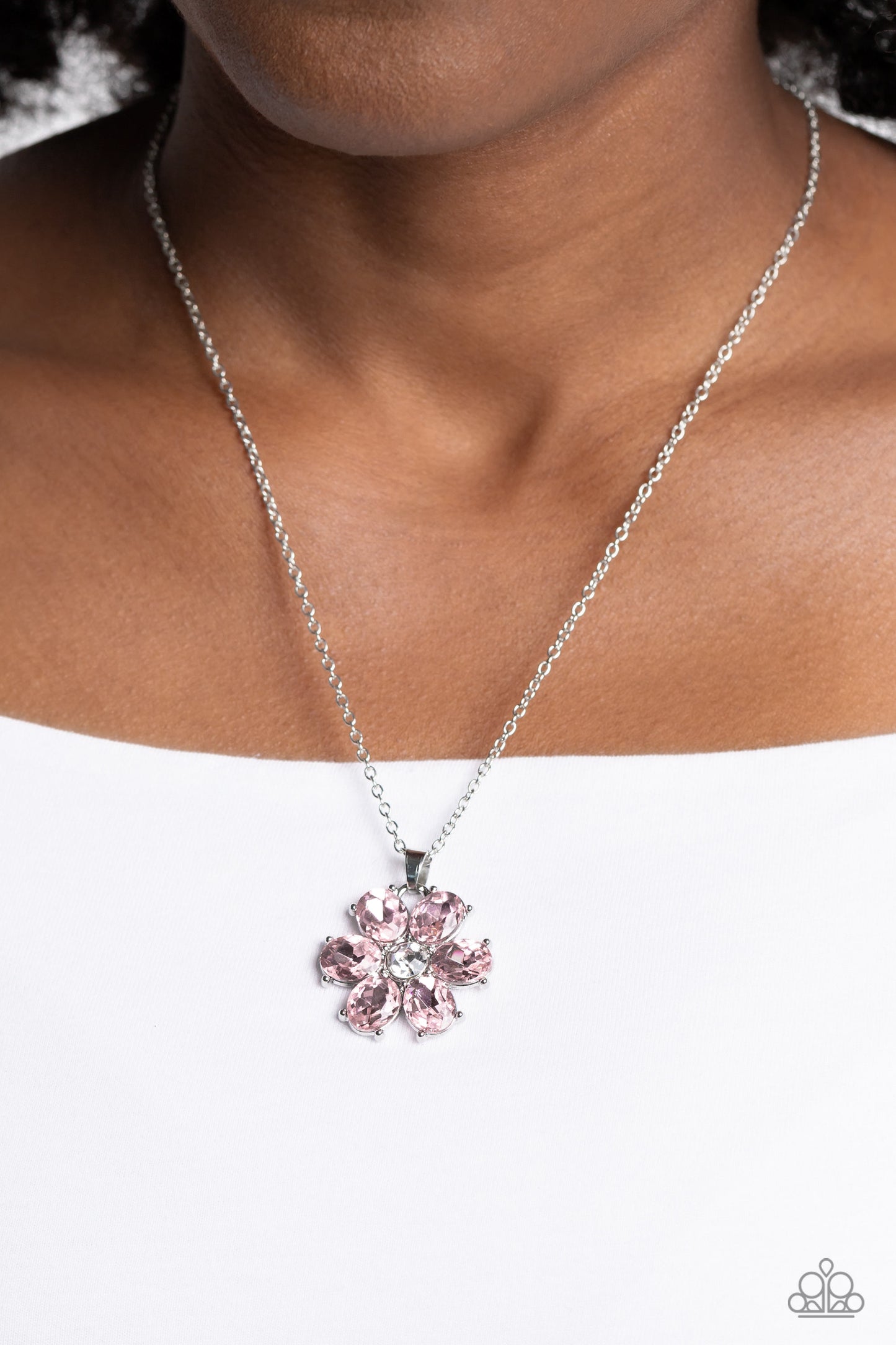 Fancy Flower Girl - Pink Necklace