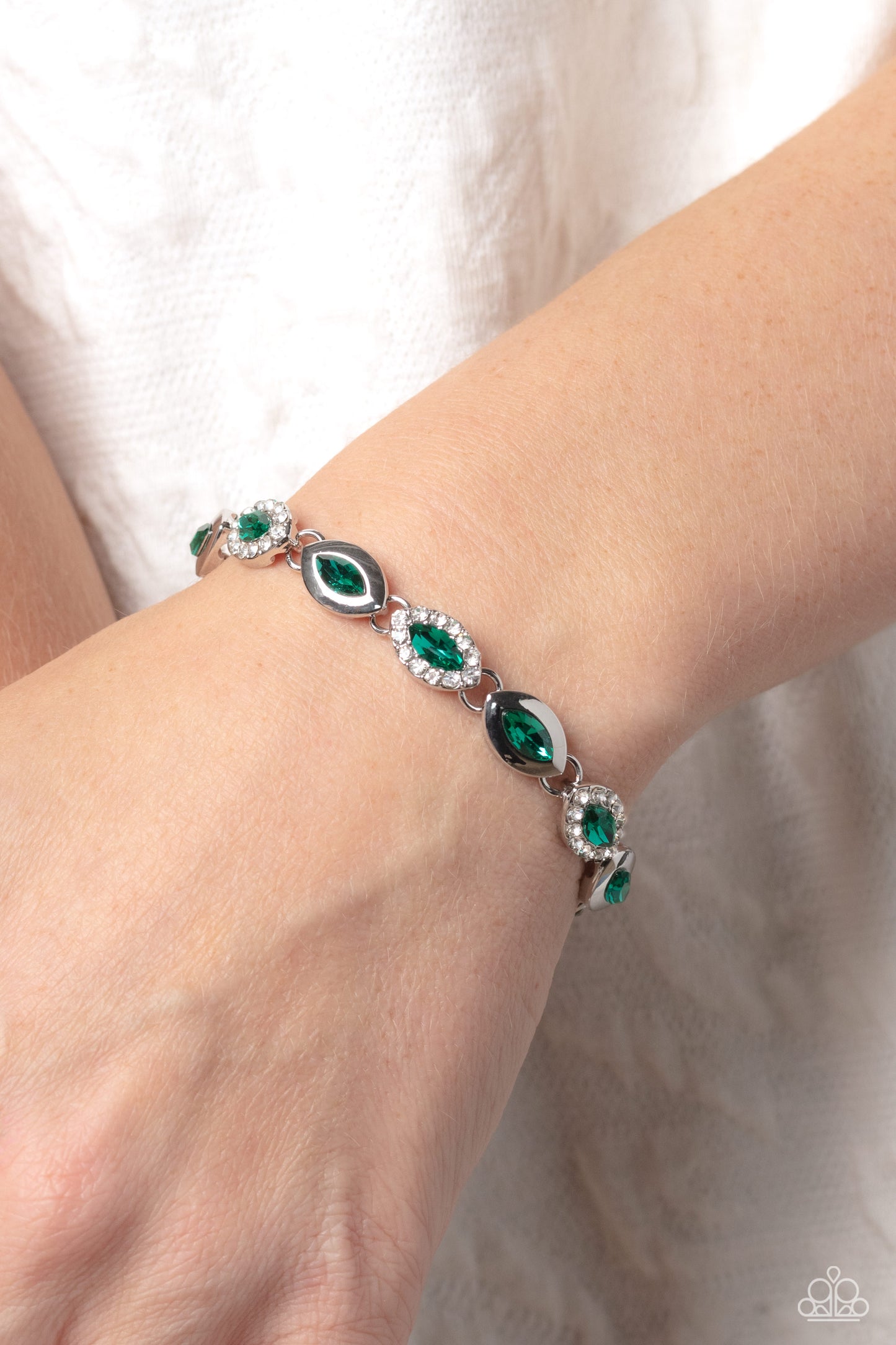 Some Serious Sparkle - Green Bracelet