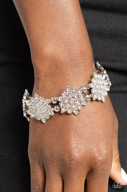 Scintillating Snowflakes - White Bracelet