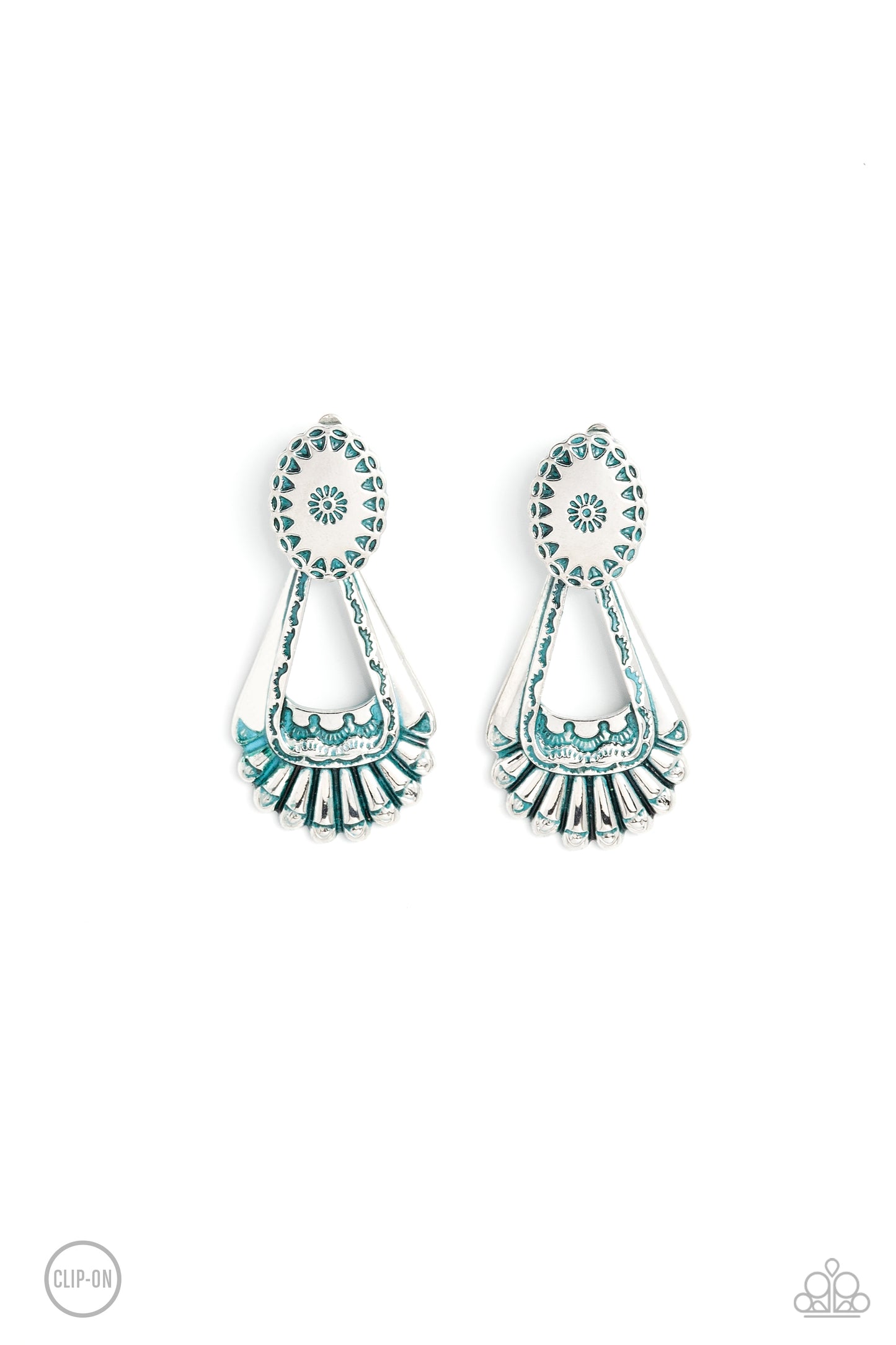 Casablanca Chandeliers - Blue clip on Earring