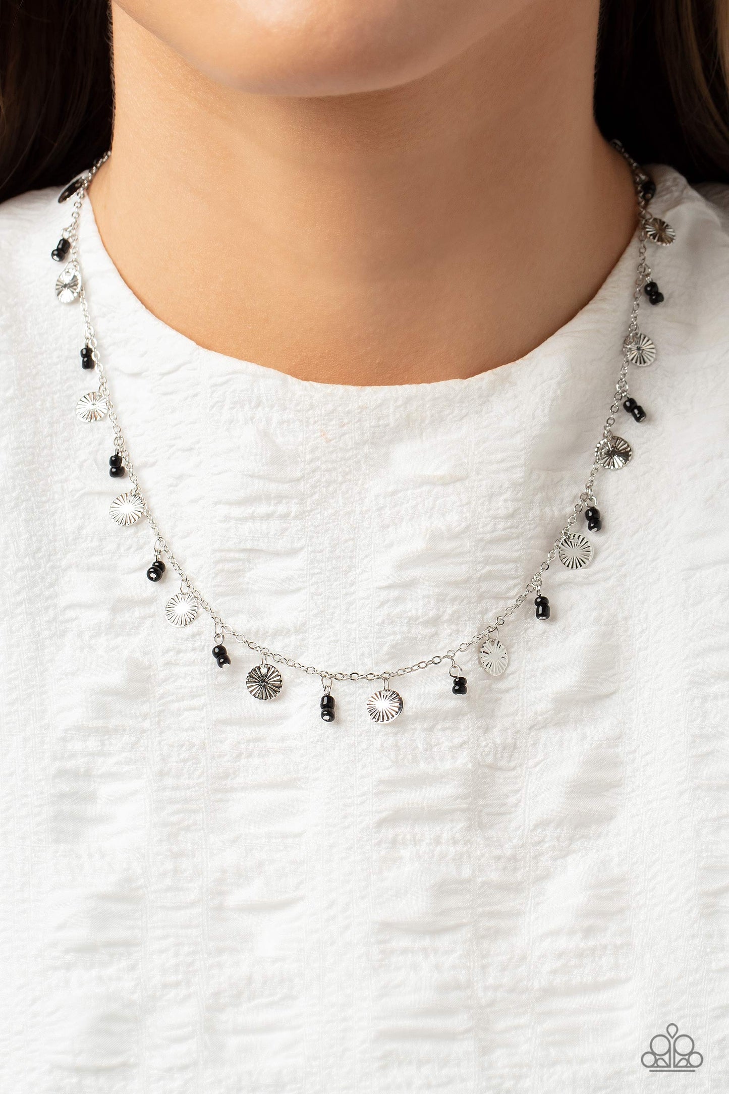 Sand Dollar Sass - Black Necklace