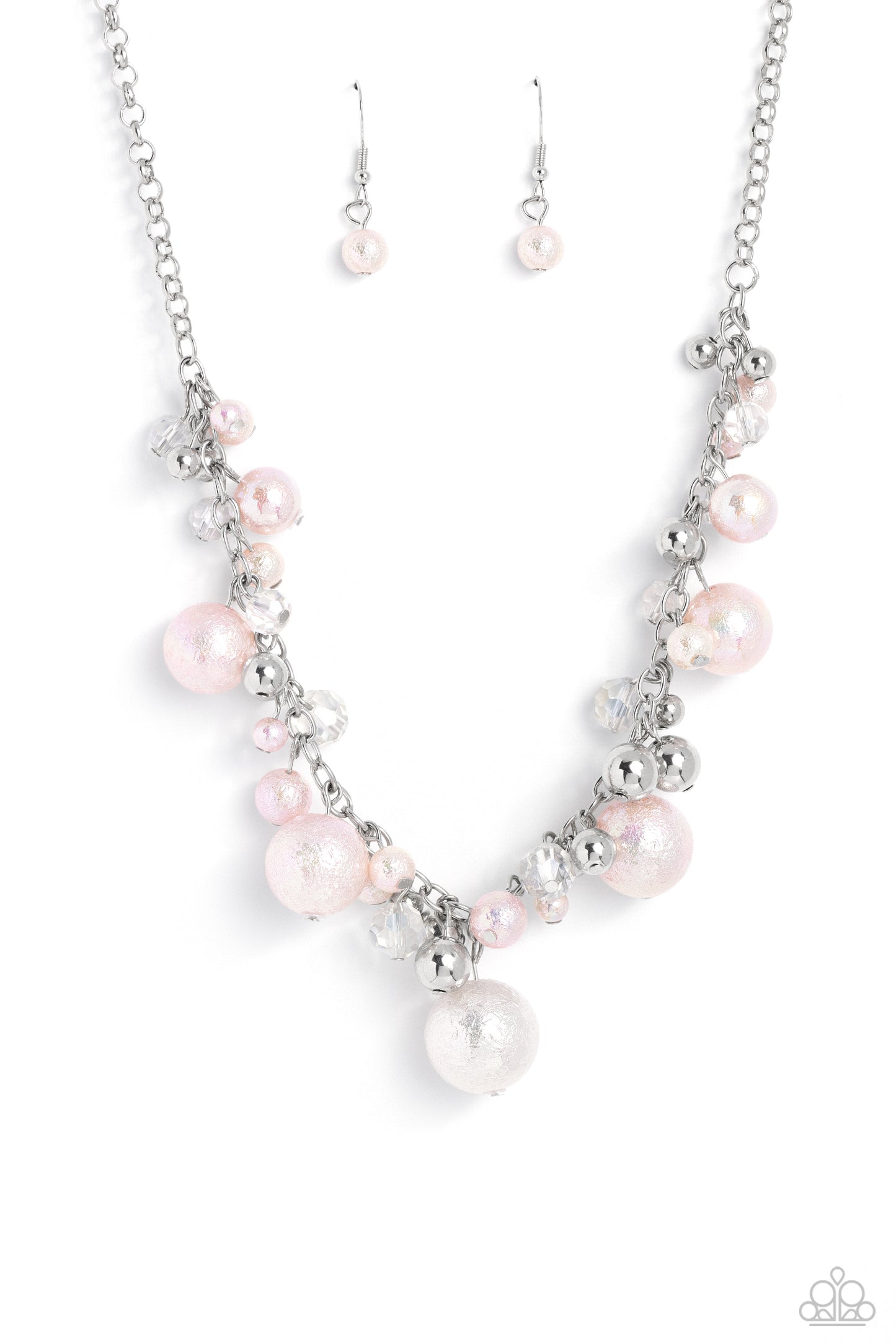 Scratched Shimmer - Pink Necklace
