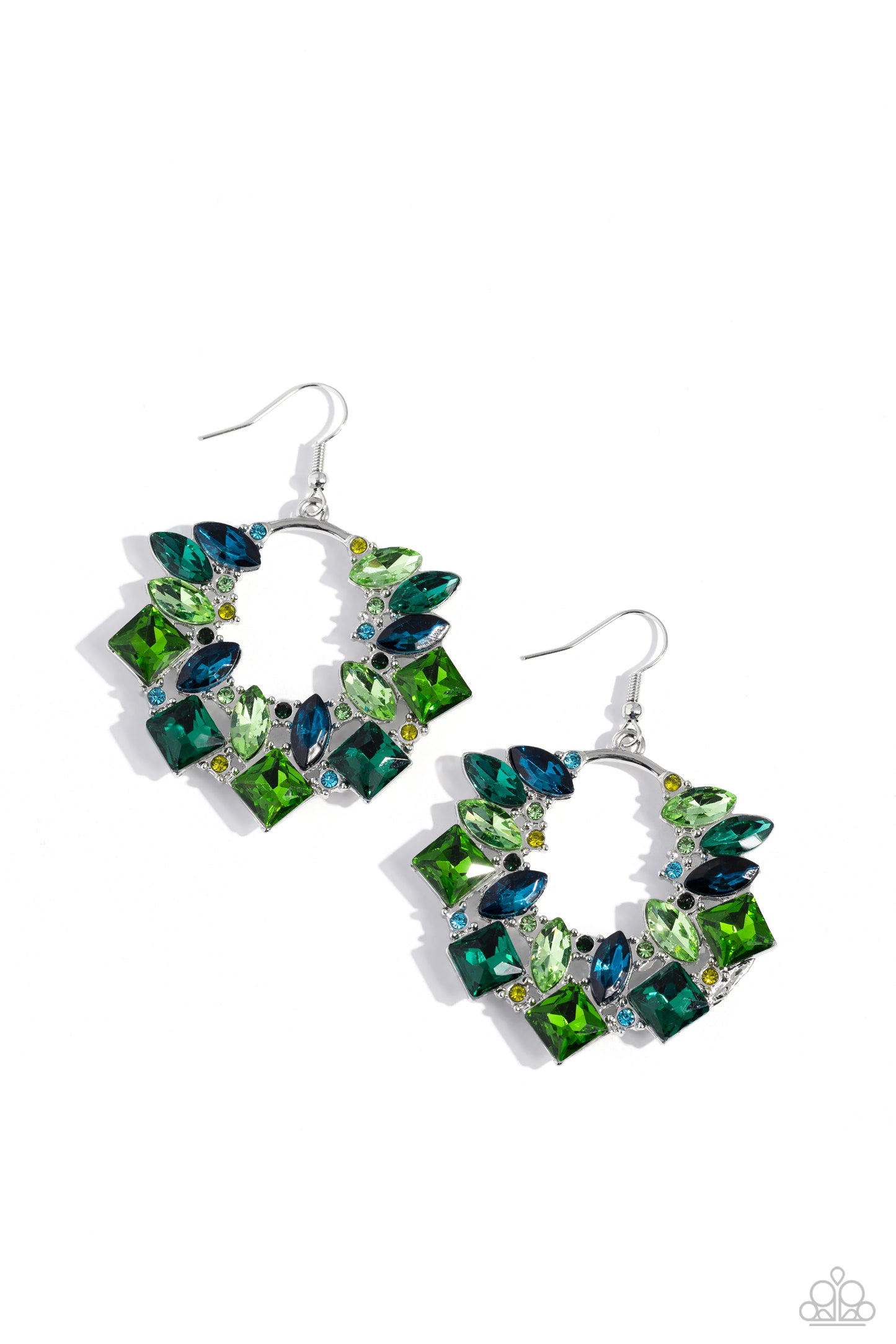 Wreathed in Watercolors - Green Earring