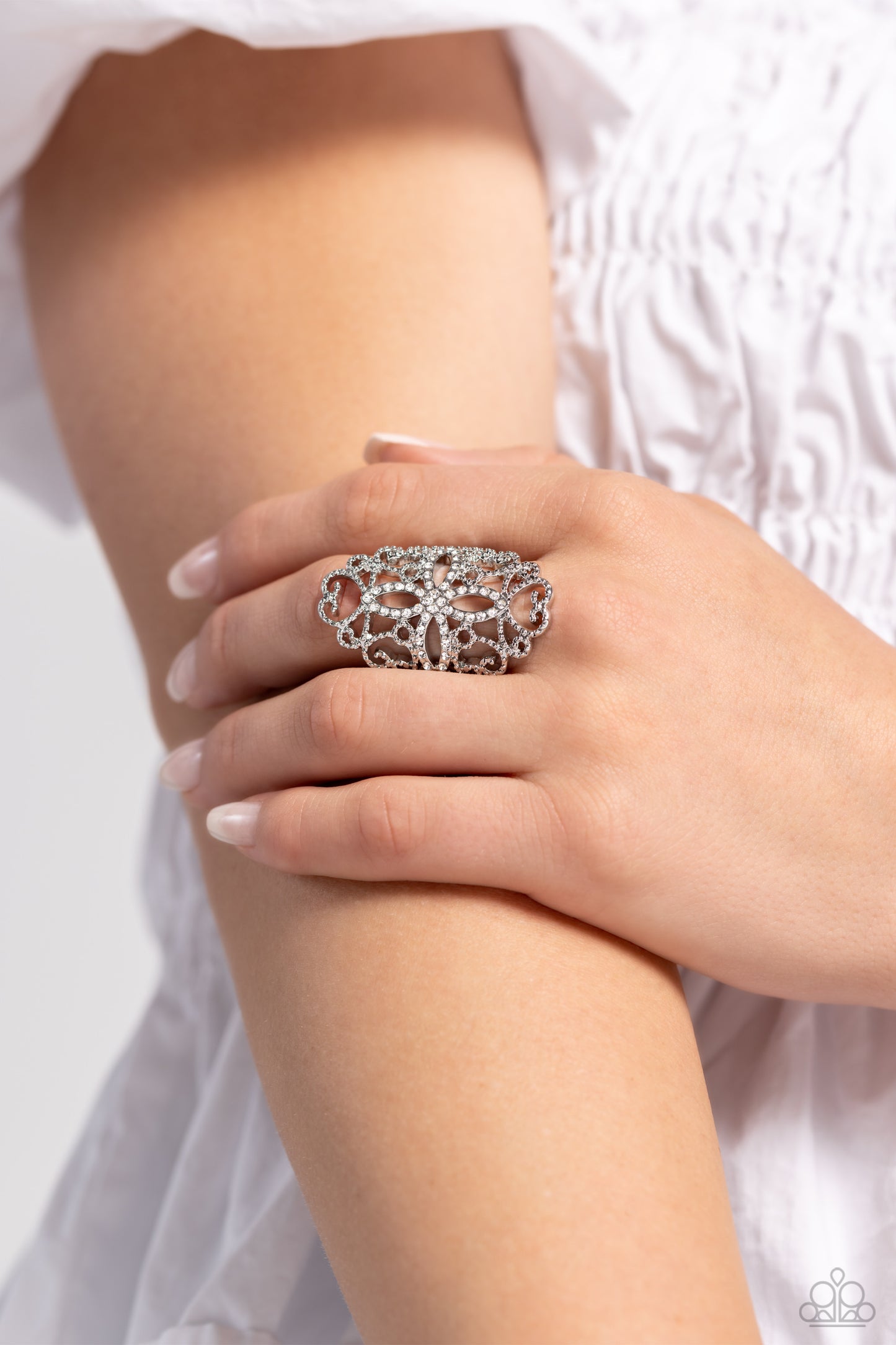 Fabulous Filigree - White Ring