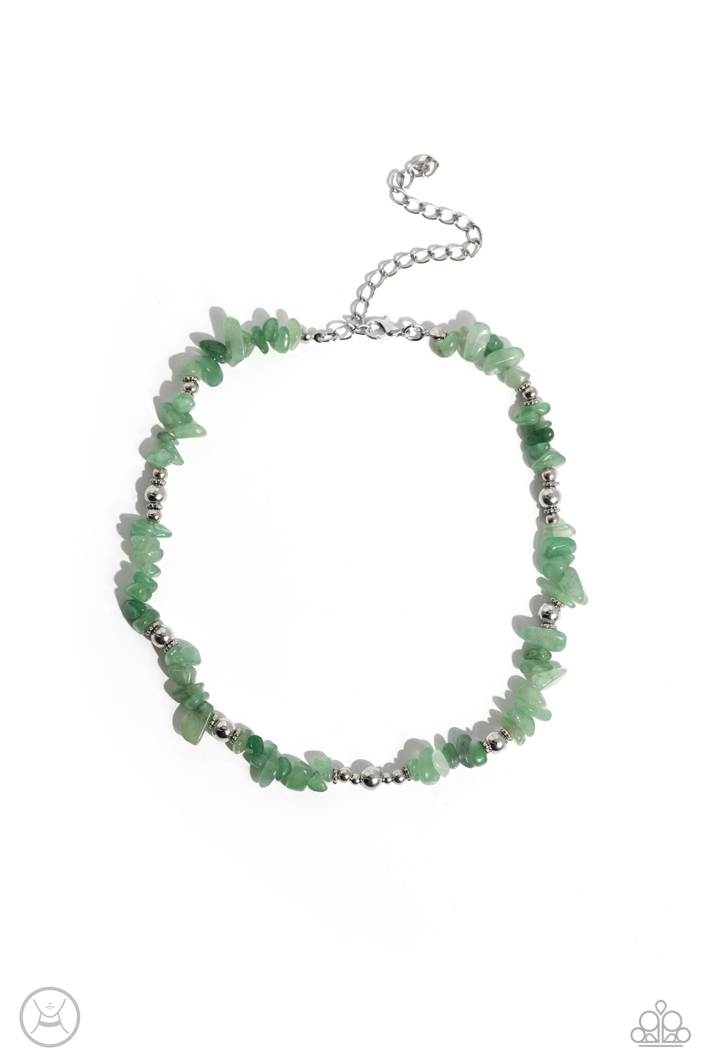 Carved Confidence - Green Necklace