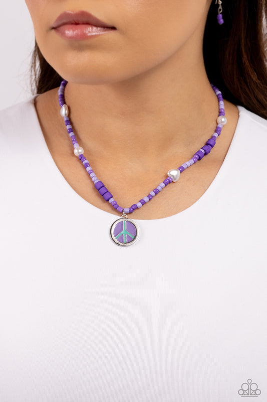 Pearly Possession - Purple Necklace