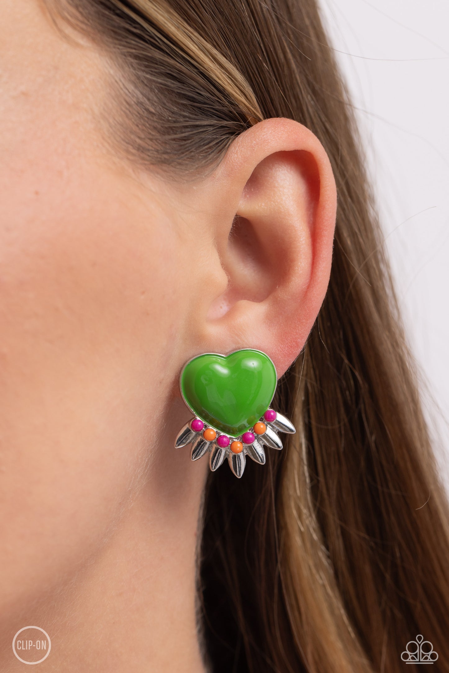 Spring Story - Green Earring CLIP ON