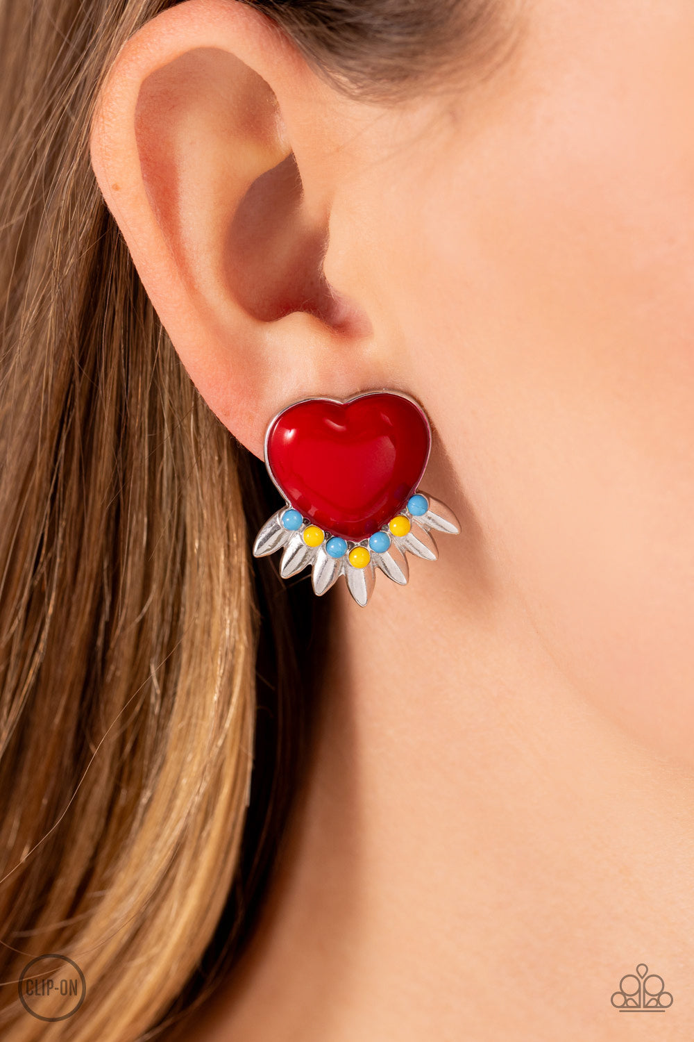 Spring Story - Red Earring clip-on