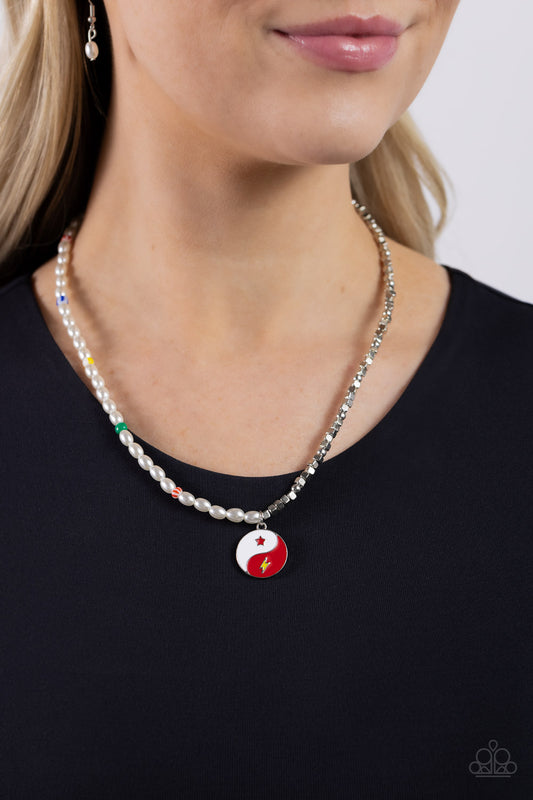 Youthful Yin and Yang - Red Necklace