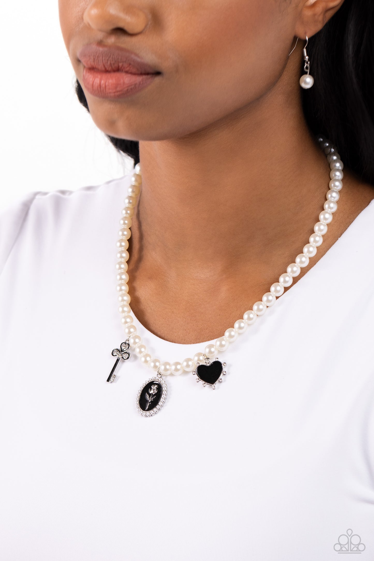 Charming Collision - Black Necklace