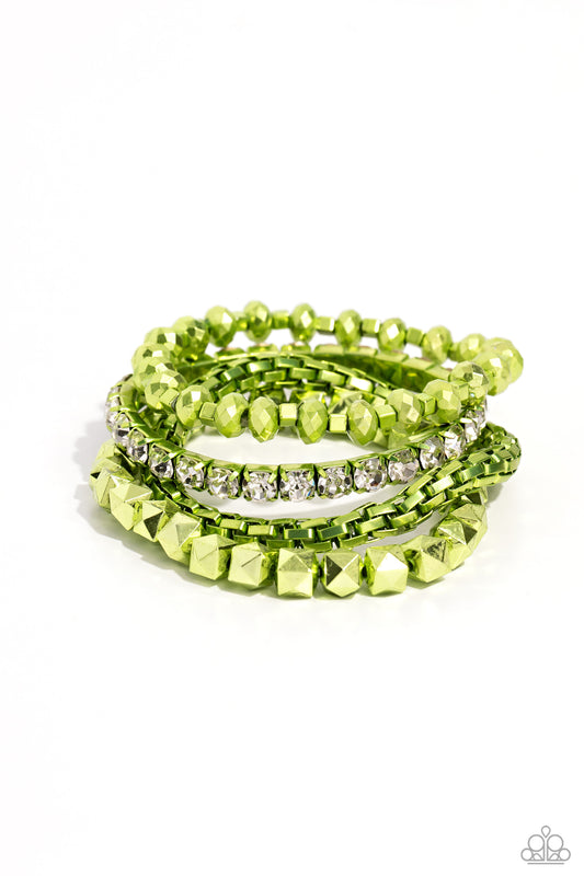 Punk Pattern - Green Bracelet