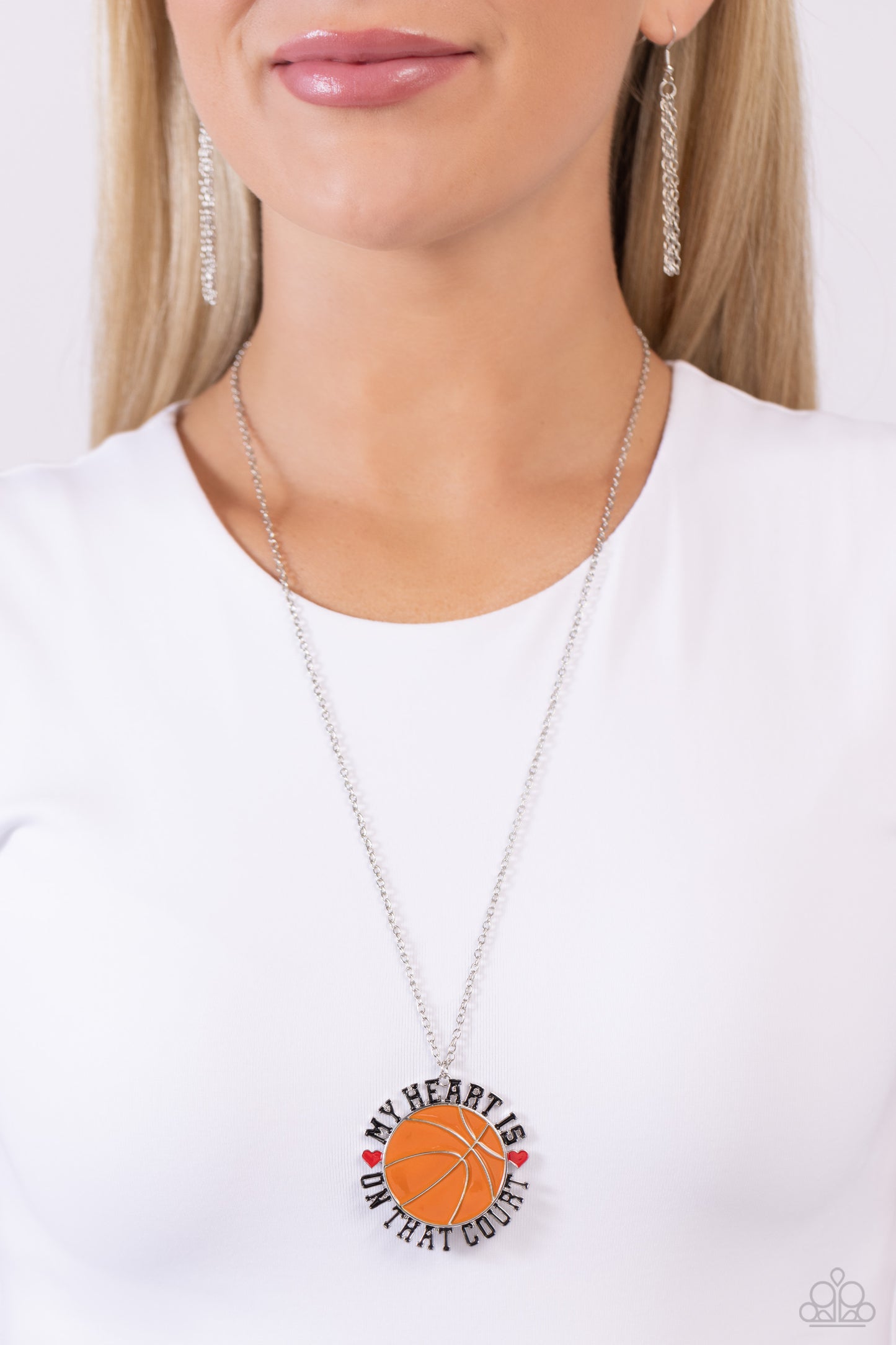 Courting Courtside - Orange Necklace