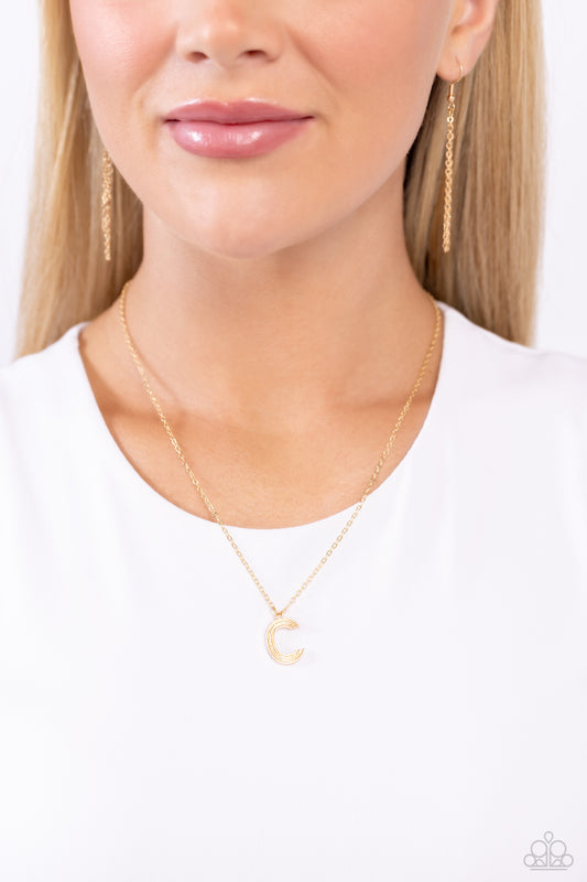 Leave Your Initials - Gold - C Necklace