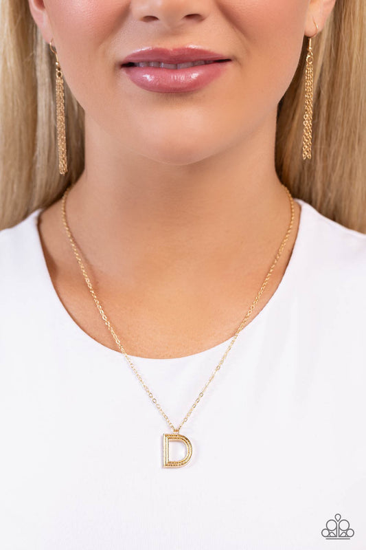 Leave Your Initials - Gold - D Necklace