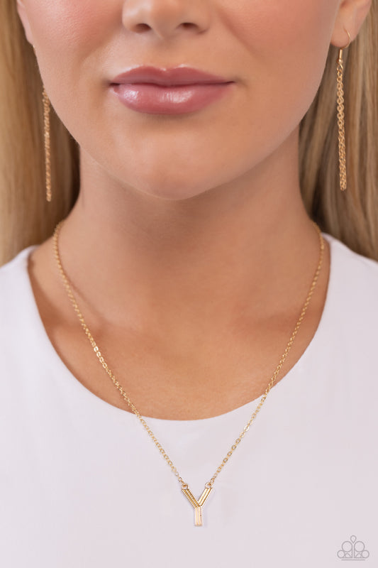 Leave Your Initials - Gold - Y Necklace