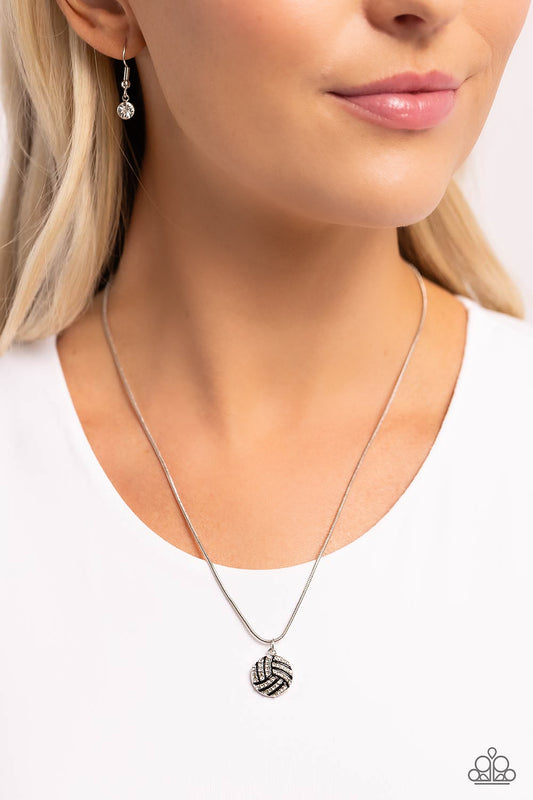 Bump, Set, Shimmer! - White Necklace